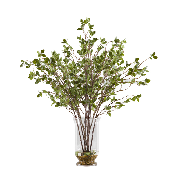 Budding Branches in Glass Hurricane Vase - 174011