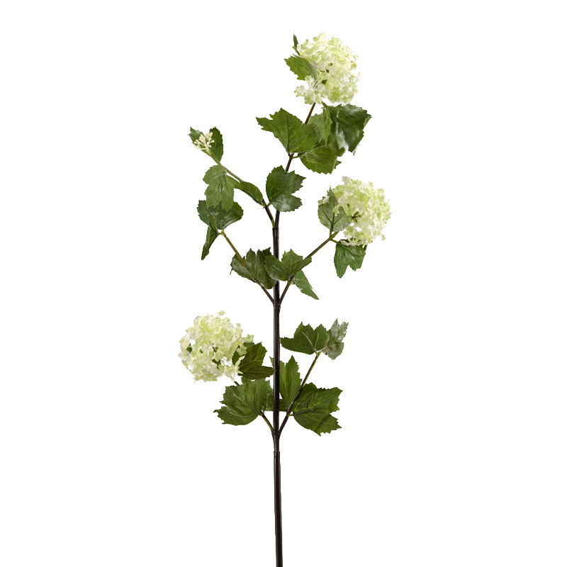 Cream/Green Snowball Stem - FL2350