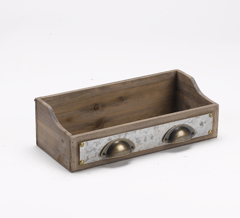 Wooden Drawer With Metal Handles