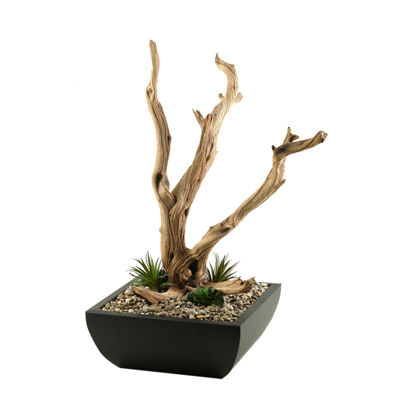 Ghostwood Branches in Square Metal Planter - 154186