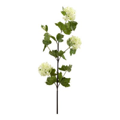 Cream/Green Snowball Stem - FL2350