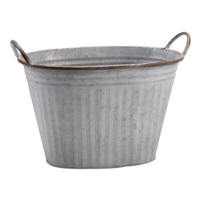 Oval Metal Bucket with Metal Handles - CT2512
