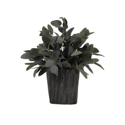 Grey/Green Eucalyptus in Medium Ripple Planter - 189066