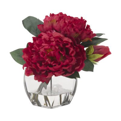 Beauty Peonies in Bevel Vase - 191019