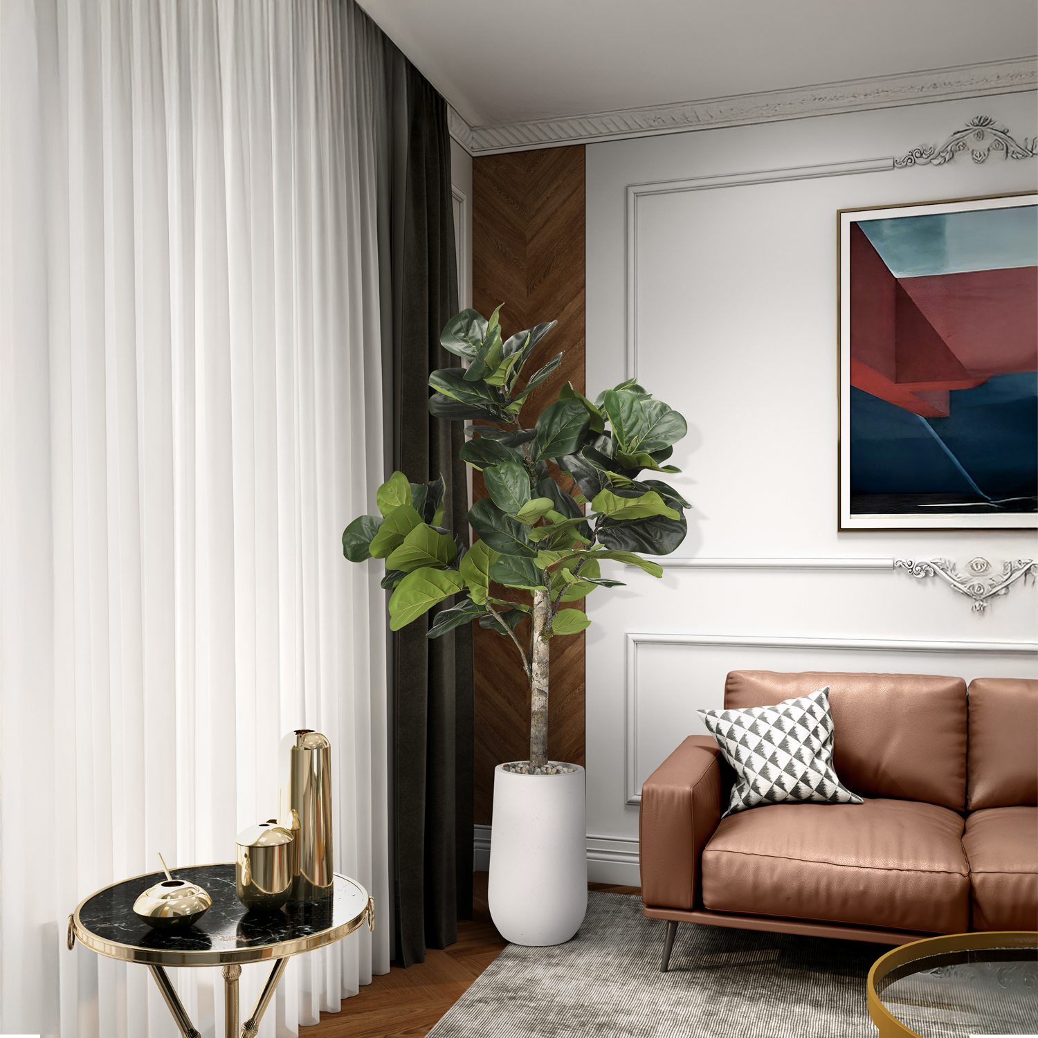 Fiddle Leaf Fig in Quinn Planter 5.5' - 319120 - Image 2