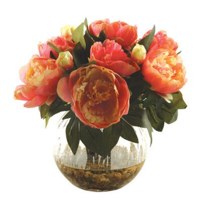 Pink Peonies in Glass Ball - 149101