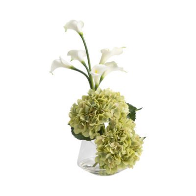 Hydrangeas and Calla Lilies in Miter Vase - 209044