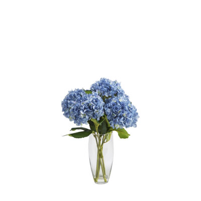 Blue Hydrangeas in Glass Vase - 209104