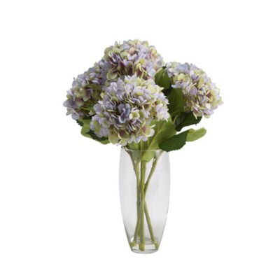 Lavender Hydrangeas in Aurora Vase - 209106