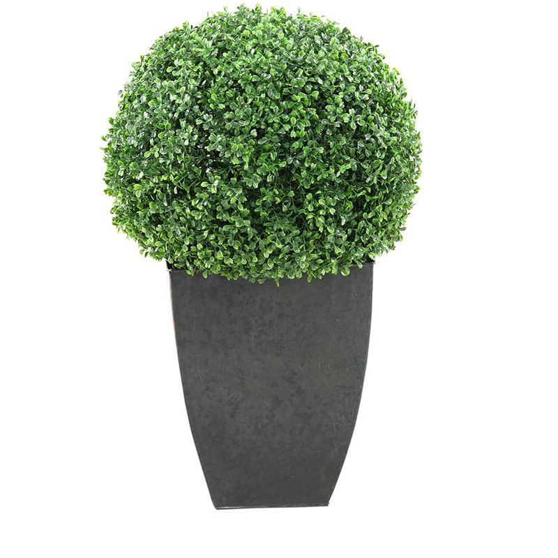 28" Boxwood Ball in Large Black Cardinal Planter - 312108