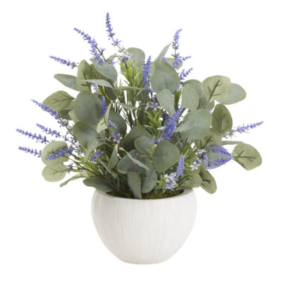 Lavender and Equcalyptus in white bowl