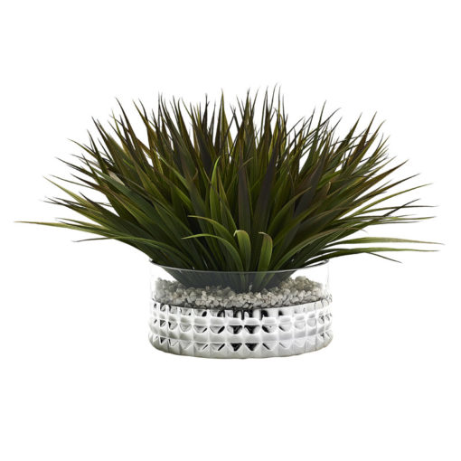 Brown/Green Grass in Small Short Stud Vase - 212064