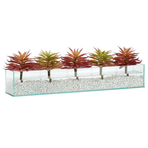 Red and Pink Single Stem  in Medium Aquaria Vase - 212071