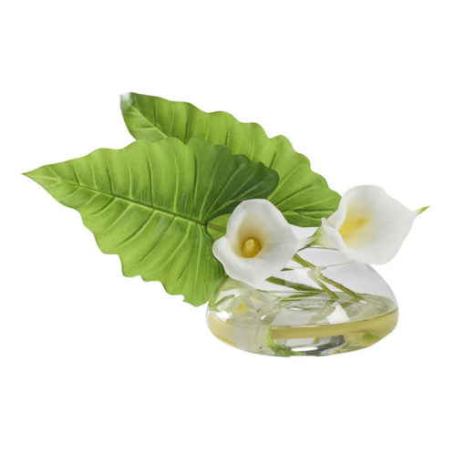 Calla Lilies and Philo Leaves in Medium Puddle Vase - 212190