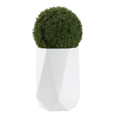38" Boxwood Ball in White Large Raye Planter - 321239
