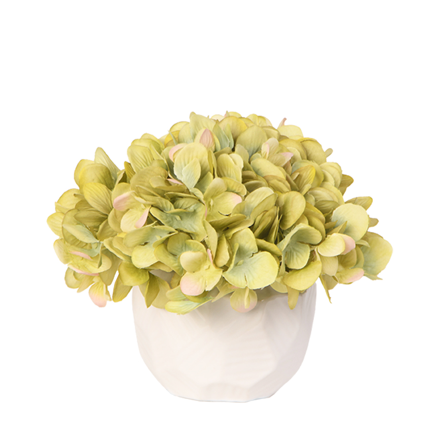 Green Hydrangea in Flintstone Planter - 217018 - Image 2