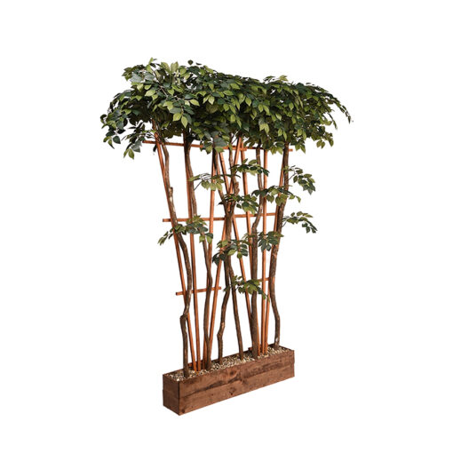 7' Sakaki Screen in Wood Planter - 321923