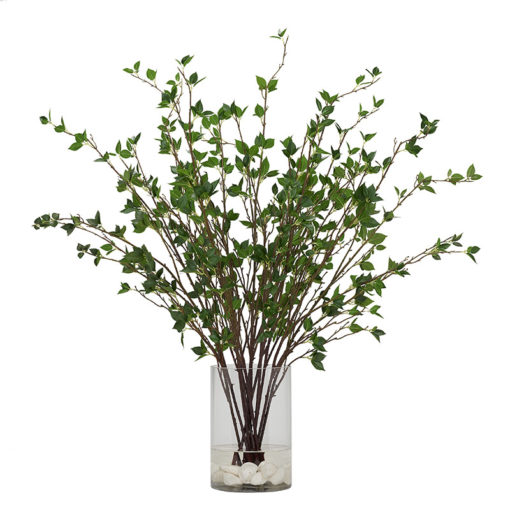 Real Touch Cherry Leaf Branches in Large Rowan Vase - 225051