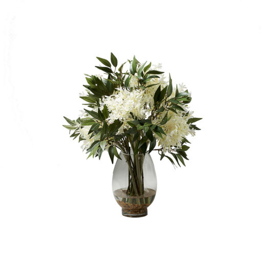 White Star Fire Allium's in Socle Vase - 227033