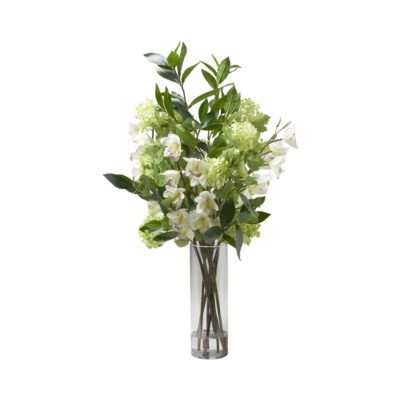 Cymbidium Orchids with Snowball Branches in Small Rowan Vase - 227034