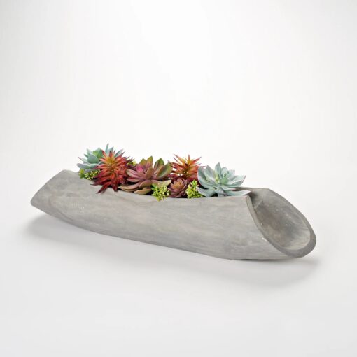 Echeverias and Mixed  in Grey Lodge Planter - 227040