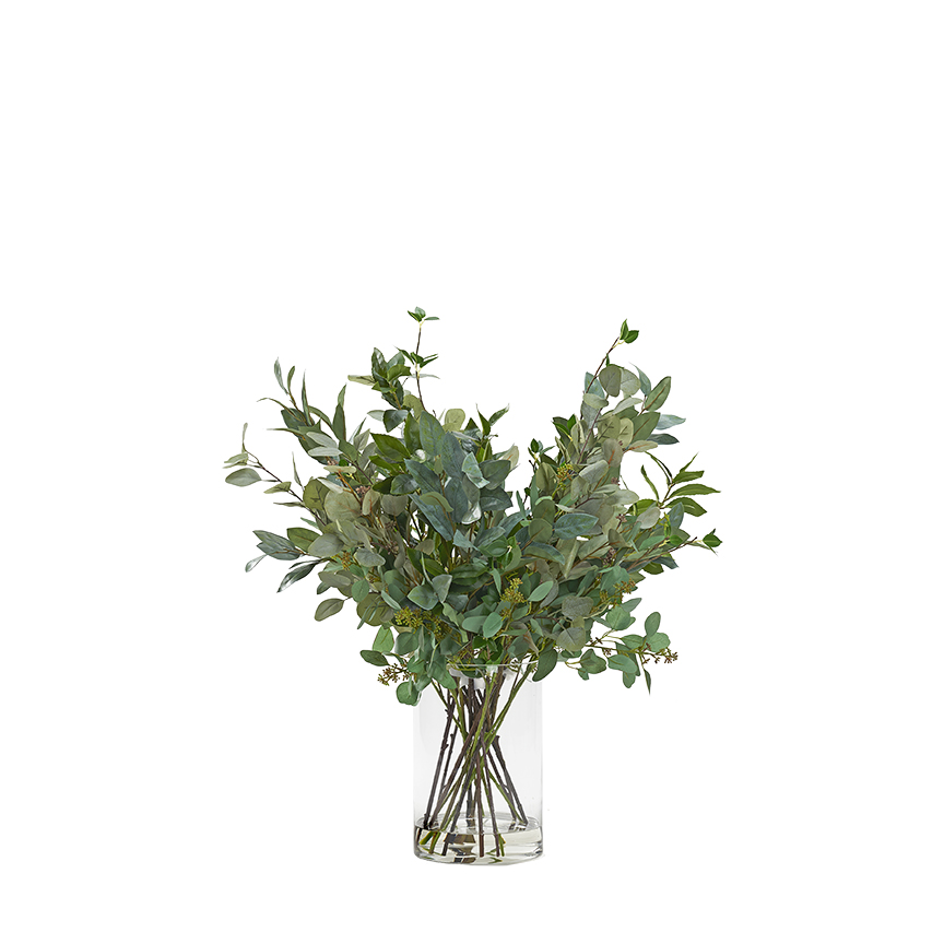 Bay Leaf, Cherry Leaves, & Eucalyptus in Rowan Vase - 229023