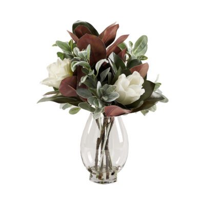 Magnolia Stems with Lamb's Ear in Socle Vase - 229029
