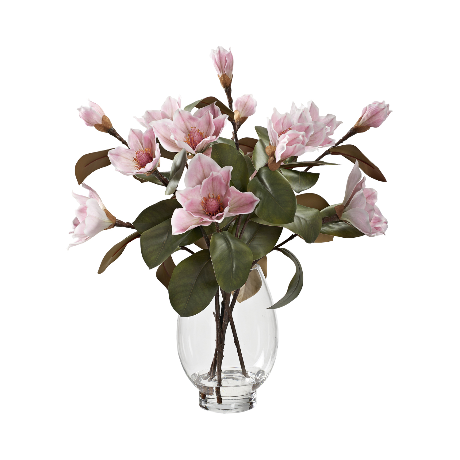 Pink Magnolia Stems in Socle Vase - 231001