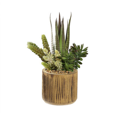Agave & Assorted  in Small Asher Planter without Legs - 231034