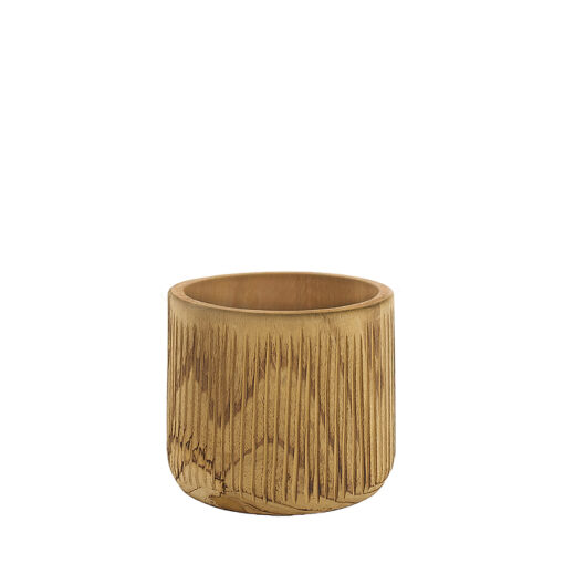 Round Wooden Stain Wash Container with Grooves