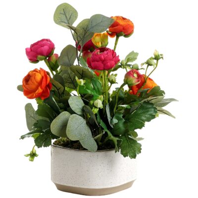 RANUNCULUS & EUCALYPTUS IN BLAKELY PLANTER - 236001