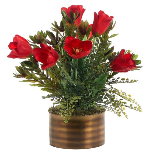 TULIPS, PROTEA & FERN IN LINCOLN BOWL - 236002