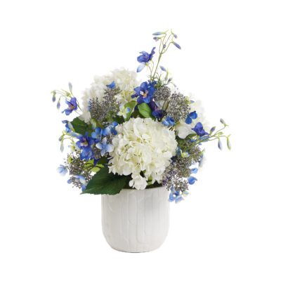 Hydrangeas and Delphiniums in Winslow Pot - 236009