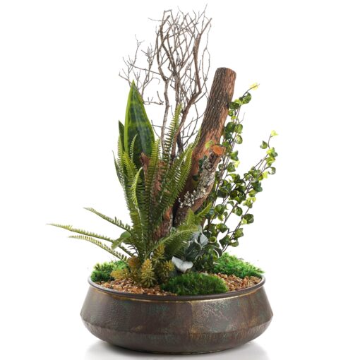 Assorted Greenery Sprays & Dragonwood in Medium Virtu Planter - 236024