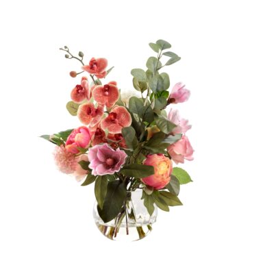 Magnolias, Peonies, and Dahlias in Glass Ball - 239011