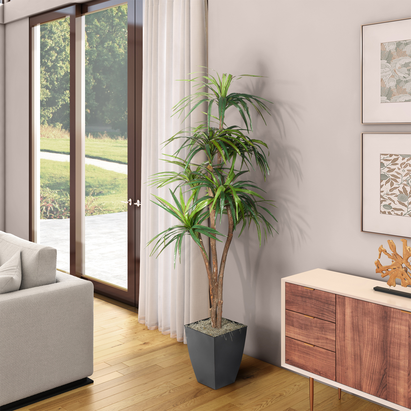 Dracaena Tree in Cardinal Planter 7' - 323826 - Image 2