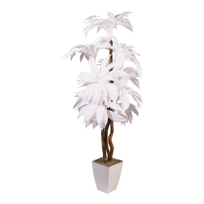 White Birdnest Palm Tree in Cardinal Planter 7′ – 322940|D&W Silks