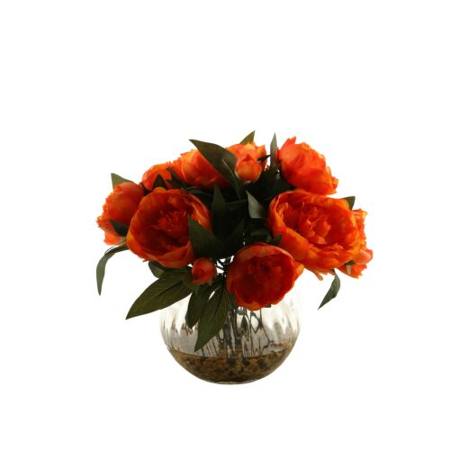 Orange Poppies in Glass Ball- 149102