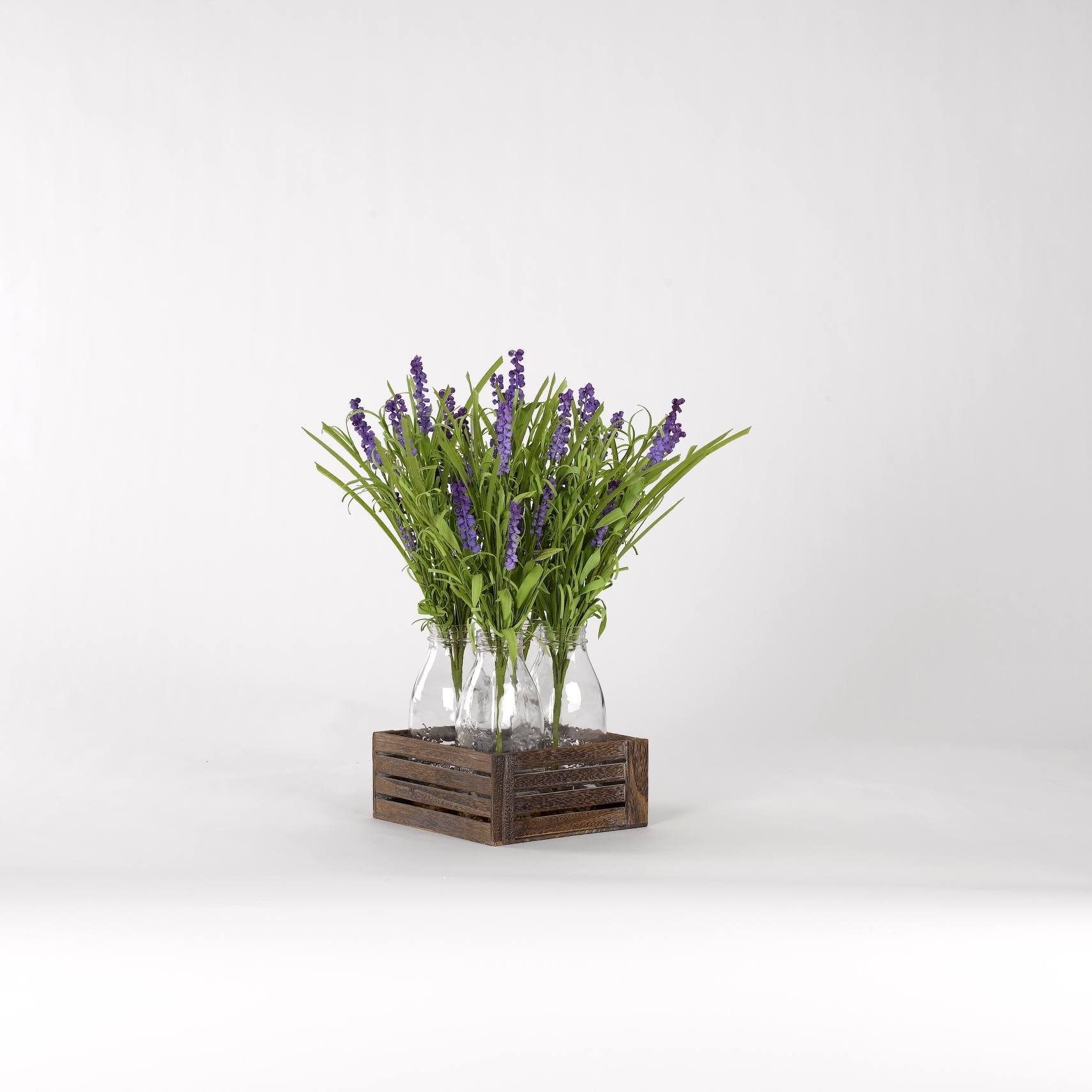 Wild Lavender Spray in Glass Jars in Wooden Crate - 184034