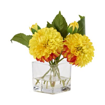 Yellow Dahlias in Tealight Vase - 212225