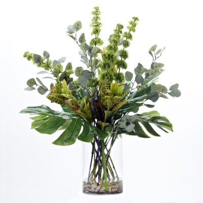 Philos, Croton Spray, & Assorted Greenery in Large Rowan Vase - 231200