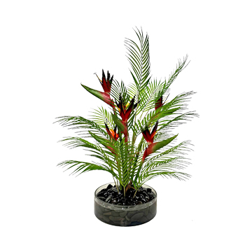 Bird of Paradise & Areca Palm in Lowry Vase - 231207