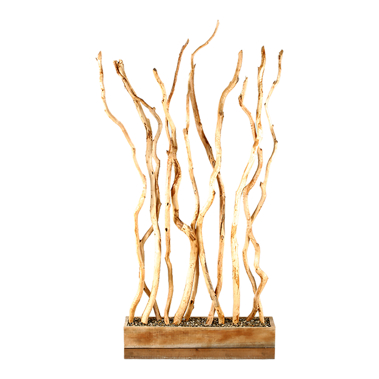 Sand-blasted Dragonwood Screen in Wooden Planter 7' - 312909