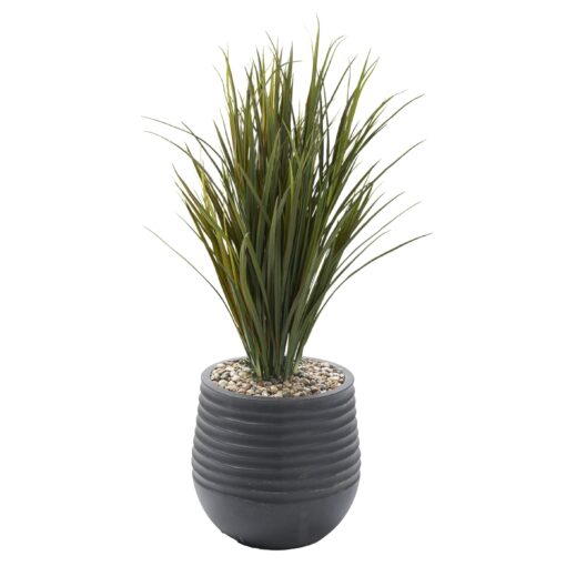 Wild Grass in Small Black Mariella Planter - 324002