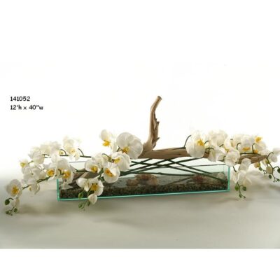 Natural Touch Orchids with Ghostwood in Medium Aquaria Vase - 141052