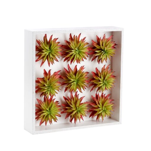 Large Wall Hanging Green/Pink Single Stem Succulents - 212113