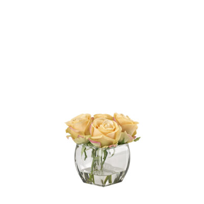 Peach Roses in Bevel Vase - 212199
