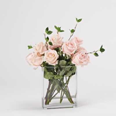 Light Pink Roses in Panel Vase - 212208