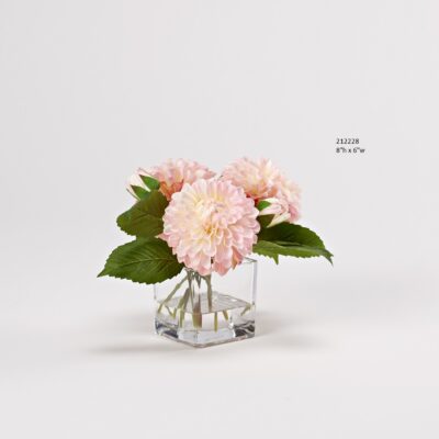 Pink Dahlias in Tealight Vase - 212228