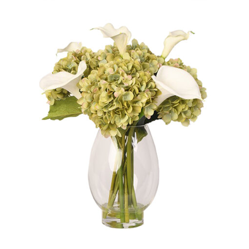 Hydrangeas and Calla Lilies in Socle Vase - 217032